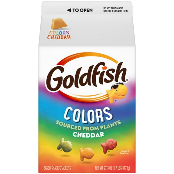 Goldfish Colors Cheddar Cheese Crackers, 27.3 oz Carton