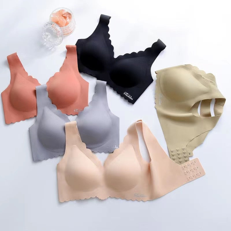 Women's Seamless Sexy Bra Fashion Push-Up Bra Without Steel Ring Underwear Push-Up Bra With Padded Top Black Underwear