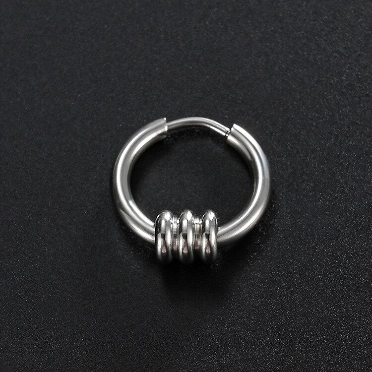 Vintage Men Stainless Steel Earrings Clip Cross Tassel Chain Ear Wrap Cuff Stud Earring Hipster Punk Piercing Ear Accessories