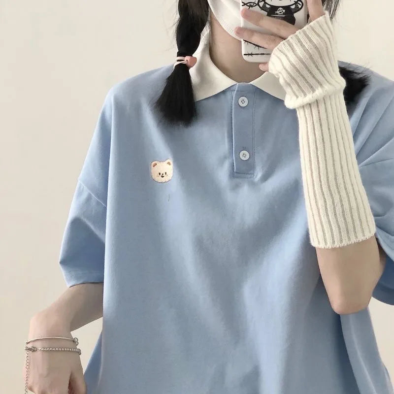 Women’s Cute Cotton Polo T-Shirt - Jeglowstore