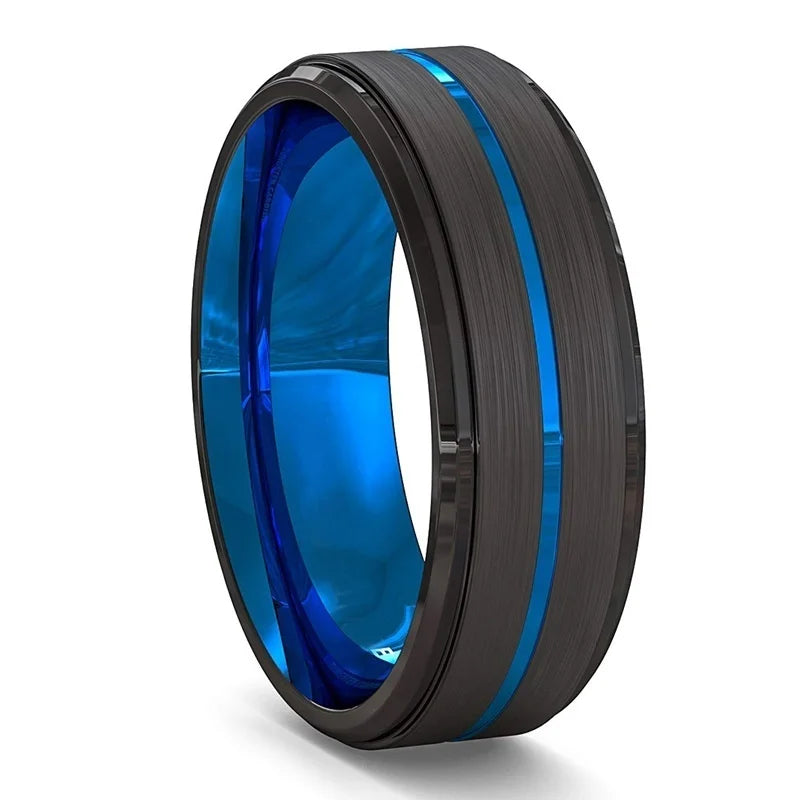 Men’s 8mm Black Titanium Wedding Ring - Jeglowstore