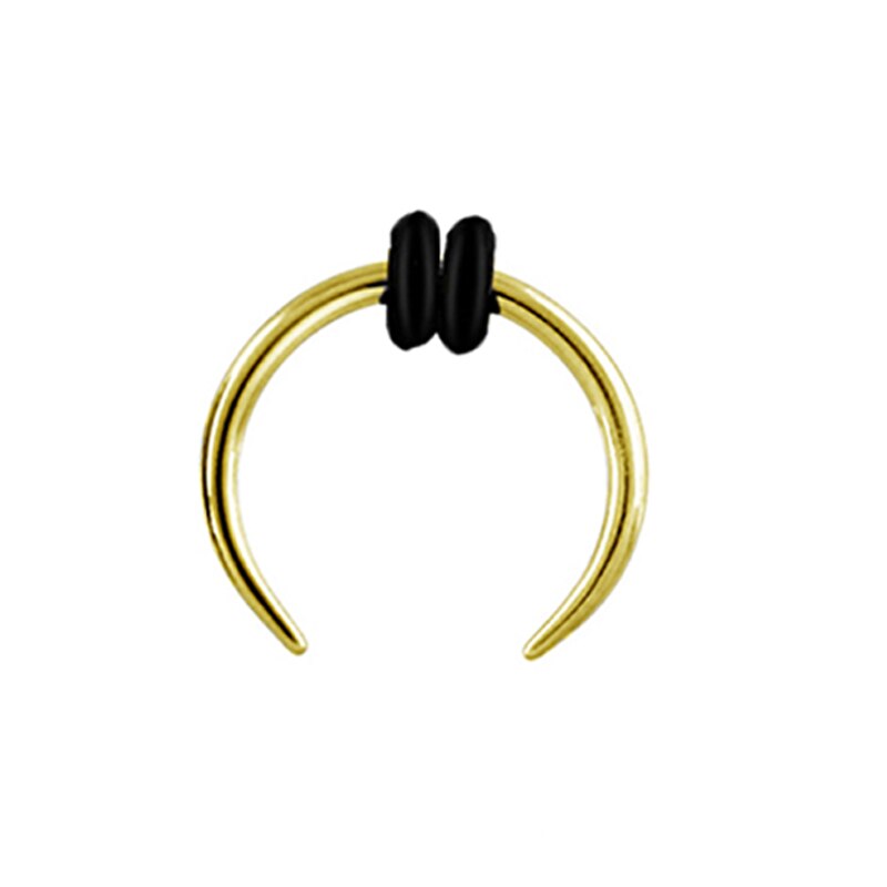 1pc Surgical Steel OX Horn Vintage Nose Septum Ring Hoop Ear Clicker Horseshoe Ear Taper Piercing Earring Body Jewelry 16G & 14G