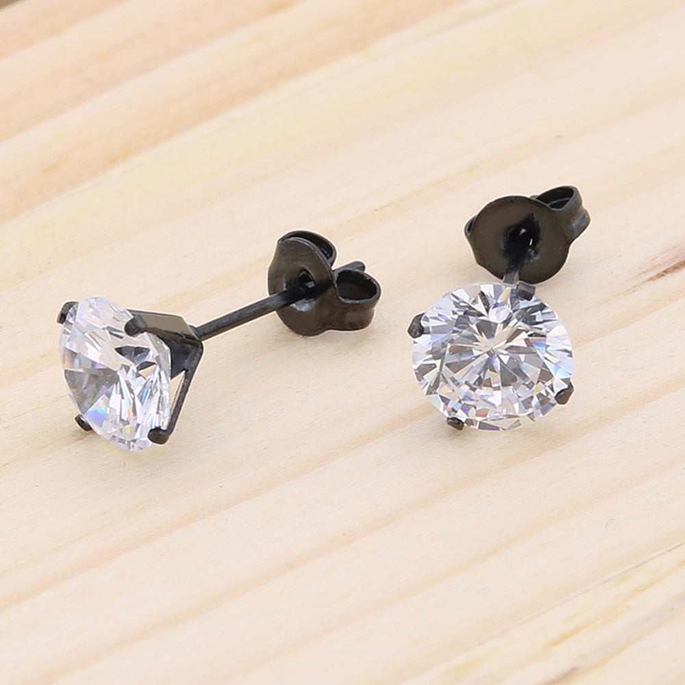 1 Pair Medical Stainless steel Ear Studs Earrings For Women 4 Prong Tragus Cartilage Piercing Jewelry