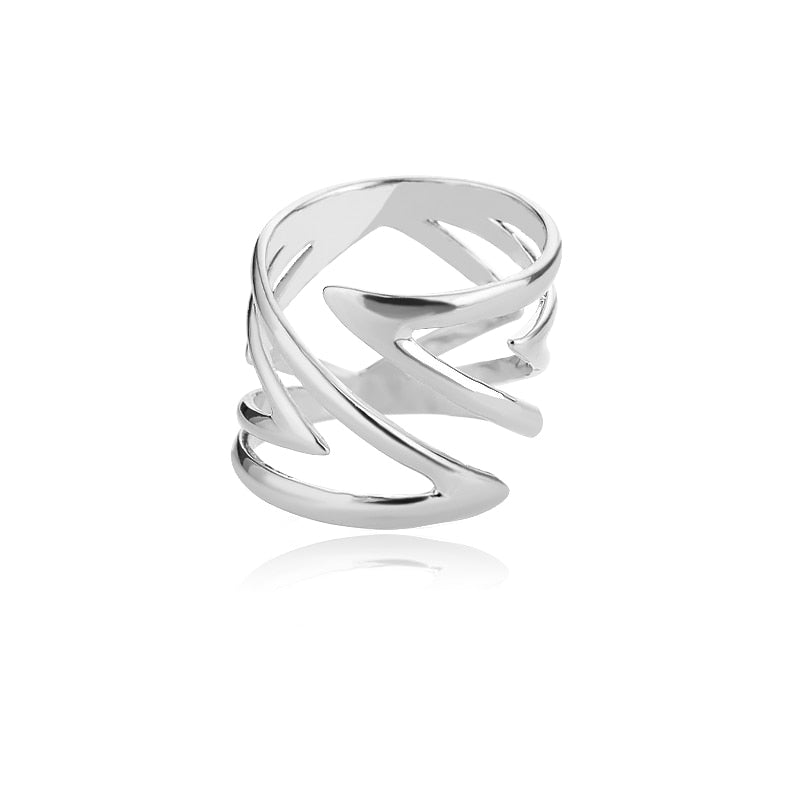 Stainless Steel Gold Color Rings For Women Vintage Punk Hip Hop Geometry Style Ring Party Accessories Jewelry Gift Bijoux Femme