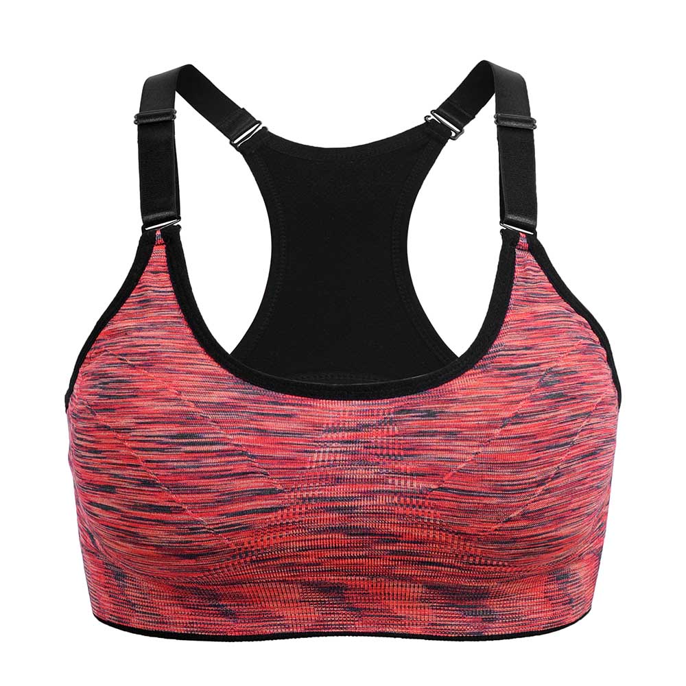 WANAYOU Women Sports Bra,Adjustable Spaghetti Strap Padded Top For Fitness Running Gym Athletic,Seamless Yoga Sports Bra Top