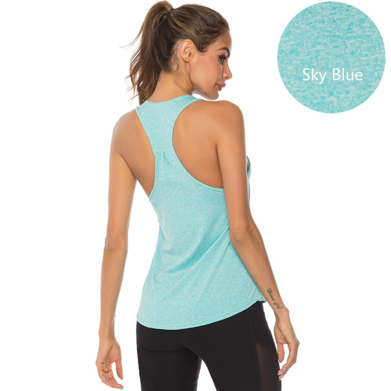 Quick-Dry Women's Yoga Shirts Sleeveless,Athletic Fitness Racerback Sports Vest,Comfortable U-neck VestTraining Sport Tank Tops