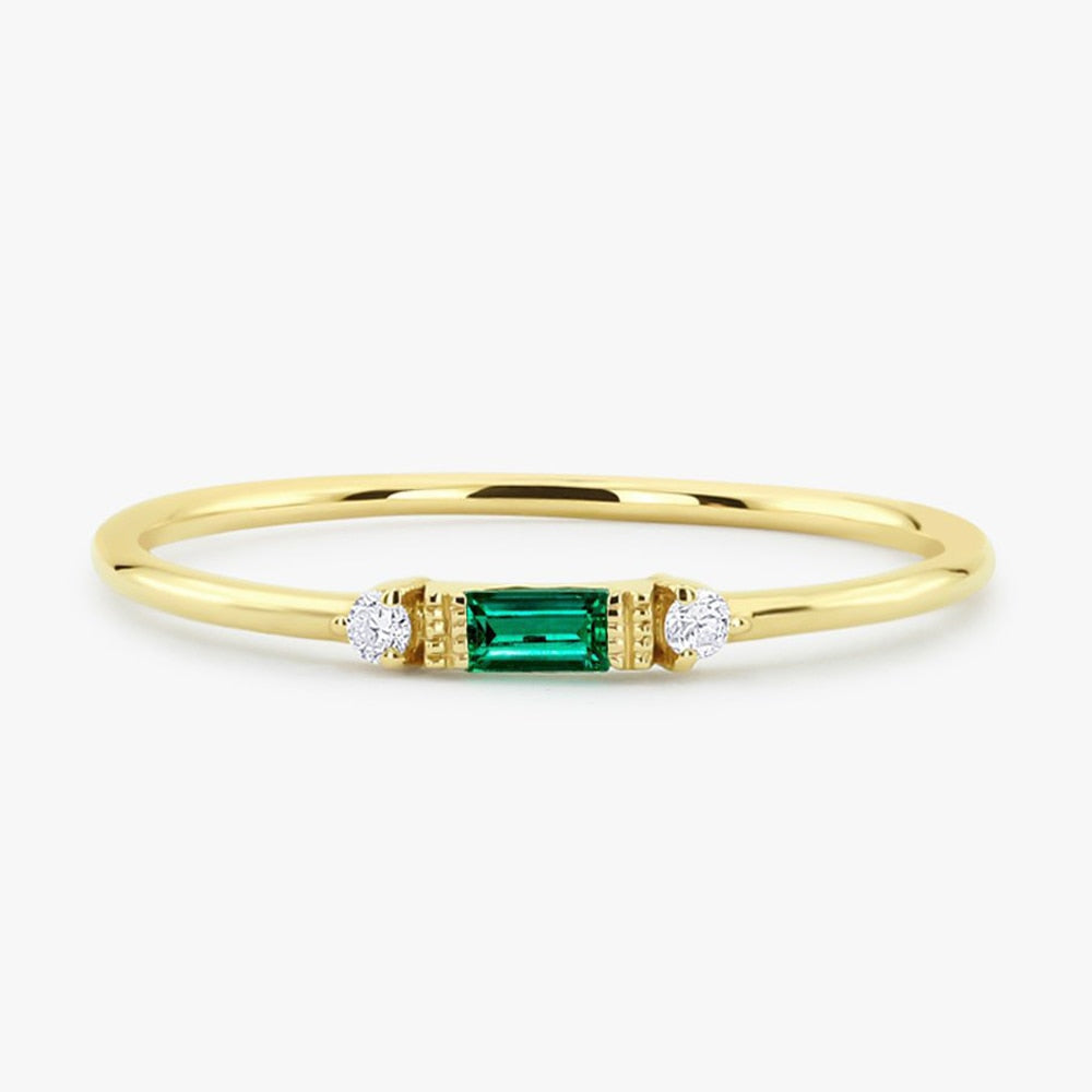 Thin Dainty Stacking Rings For Women Elegant Mini 3 Color Crystal Zircon Tiny Eternity Stacking Ring Fashion Jewelry KCR065