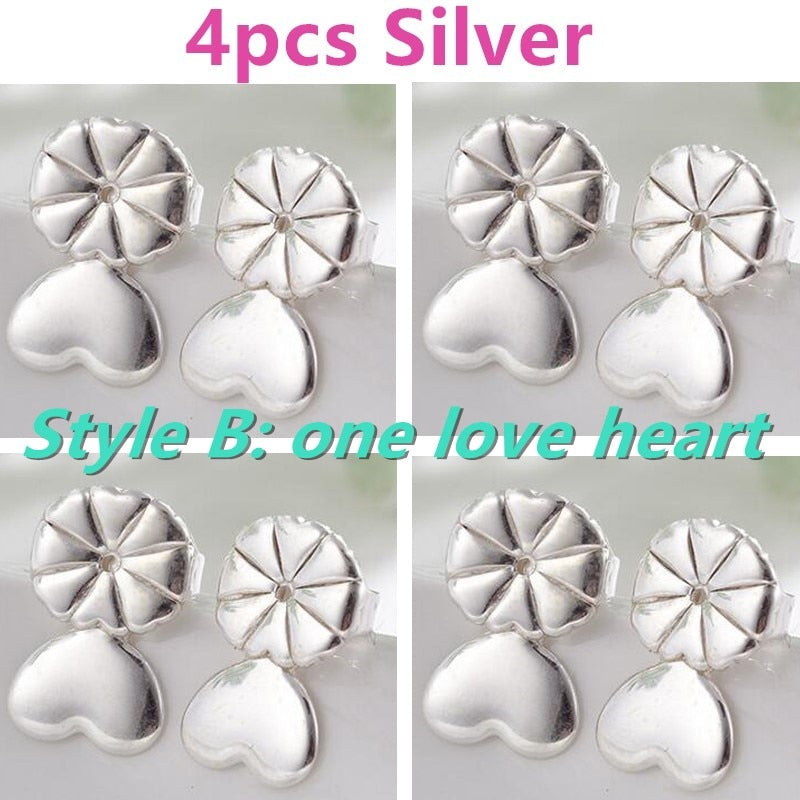 Love Heart Stud Back  Lifters Adjustable Earring Lifts Ear Lobe Ster For Ornaments And Accesso Ries M2082