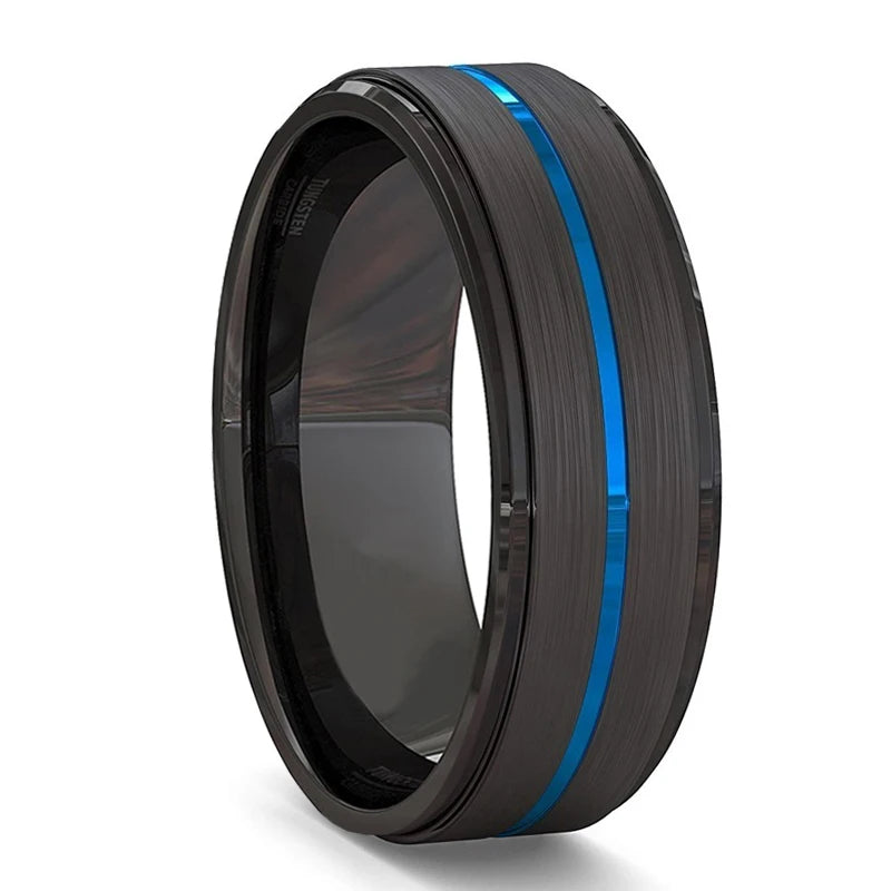 Men’s 8mm Black Titanium Wedding Ring - Jeglowstore