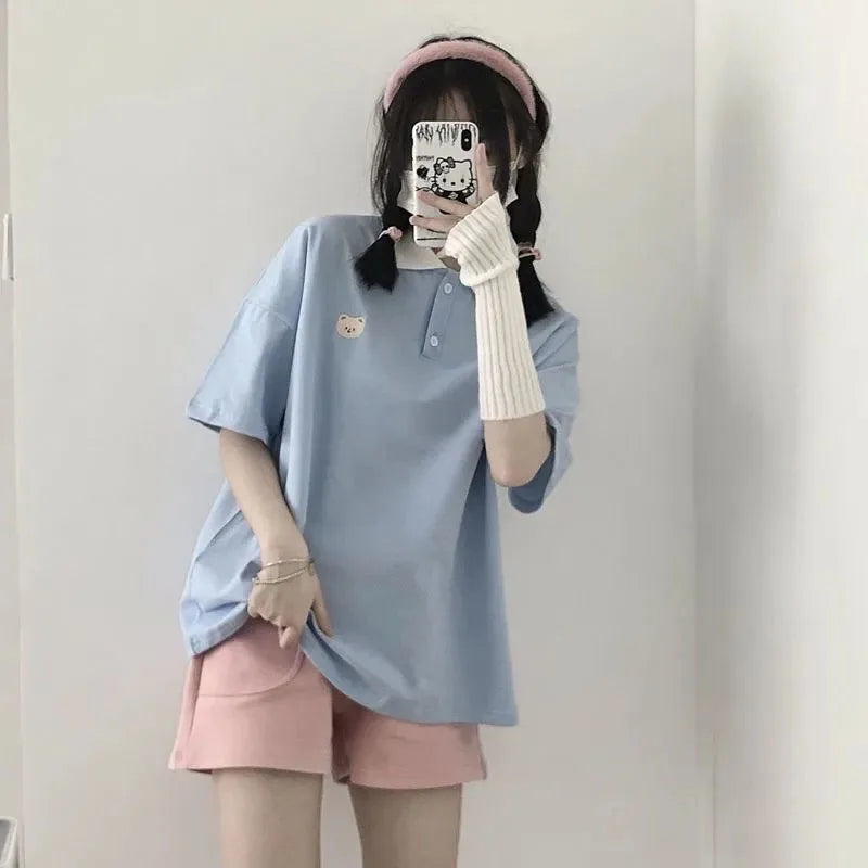 Women’s Cute Cotton Polo T-Shirt - Jeglowstore