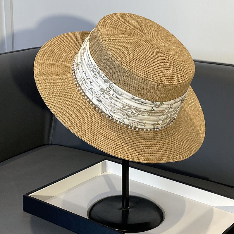Japanese Style Straw Hat Women's 2023 New Summer French Style Sun-Blocking Straw Hat All-Match Face-Flattering Small Sun Hat