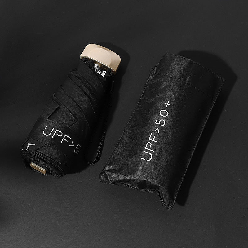 Sun Umbrella Small Sunscreen Anti-UV Women Portable Rain S Umbrella Sunny and Rain Dual-Use Foldable Capsule Five-Fold Umbrella Sunshade