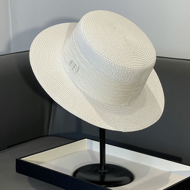 Japanese Style Straw Hat Women's 2023 New Summer French Style Sun-Blocking Straw Hat All-Match Face-Flattering Small Sun Hat
