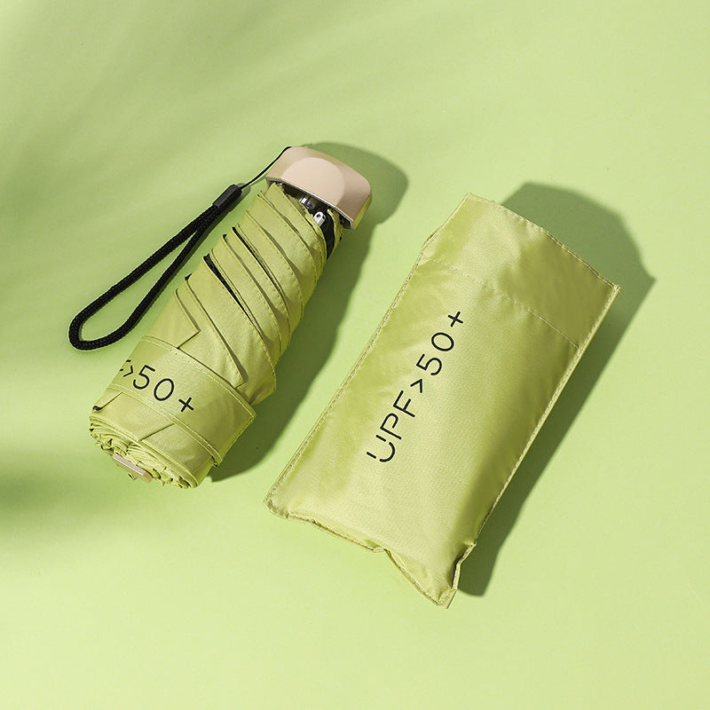 Sun Umbrella Small Sunscreen Anti-UV Women Portable Rain S Umbrella Sunny and Rain Dual-Use Foldable Capsule Five-Fold Umbrella Sunshade