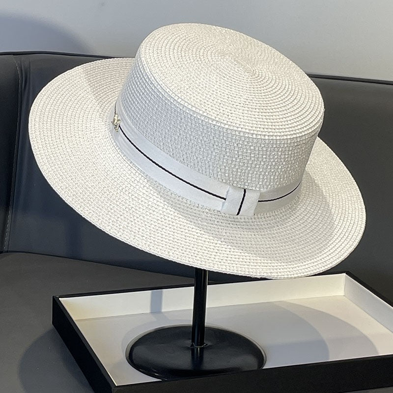 Japanese Style Straw Hat Women's 2023 New Summer French Style Sun-Blocking Straw Hat All-Match Face-Flattering Small Sun Hat