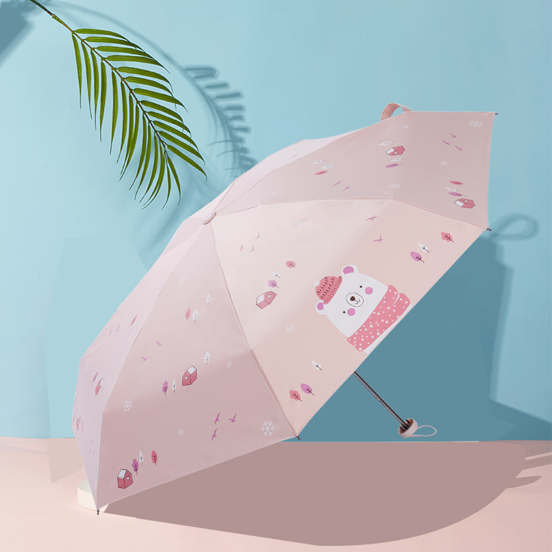 Paradise Ultra-Light Capsule Umbrella Sun Umbrella Umbrella Women's Sunny and Rain Dual-Use Five-Fold Umbrella Sun Protection UV Protection Small Portable