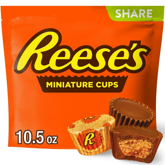 Reese's Miniatures Milk Chocolate Peanut Butter Cups Candy, Share Pack 10.5 oz