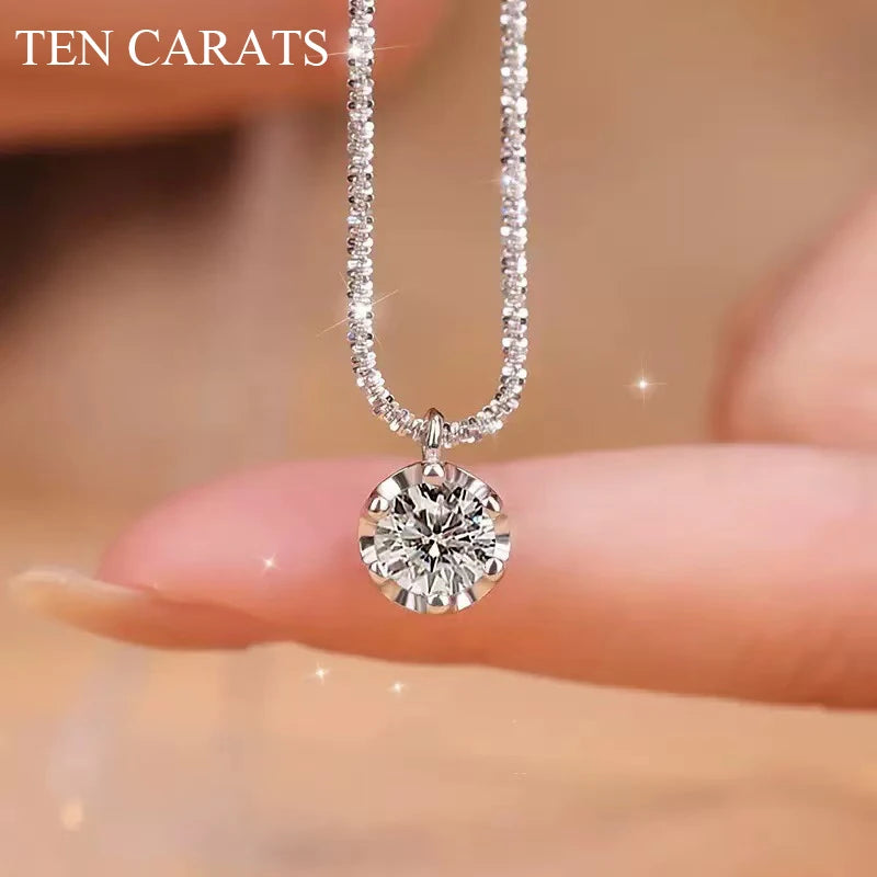 Sparkling Moissanite Silver Necklace - Jeglowstore