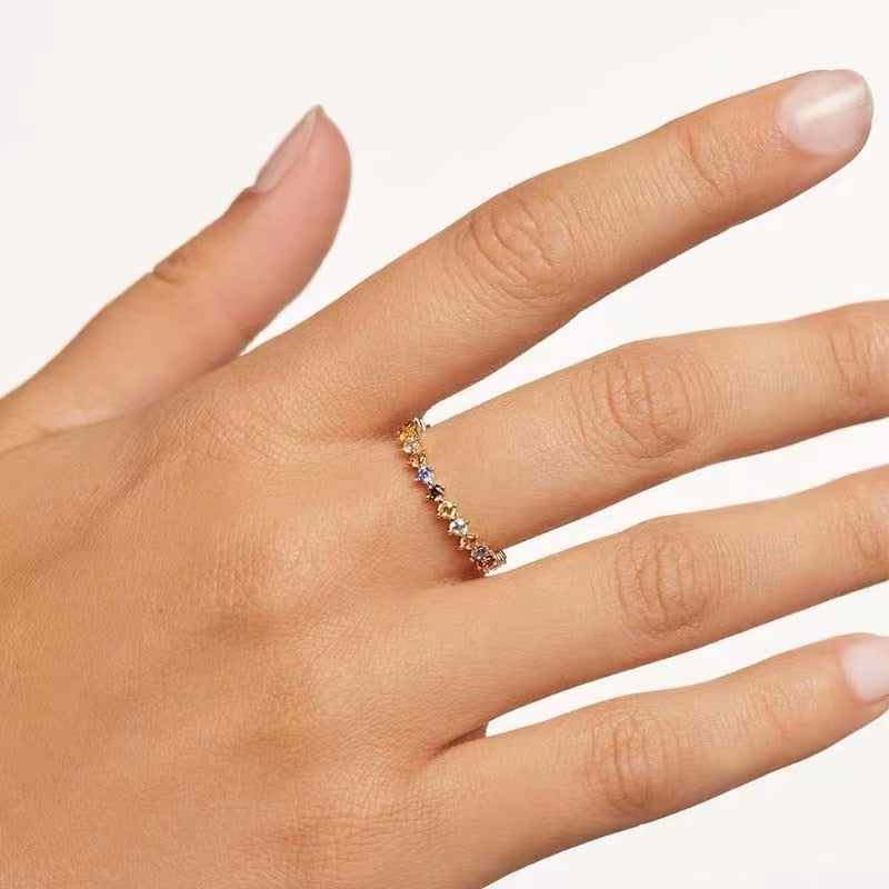 Fashion 925 Sterling Silver Simple Style Ring Charm Quality Finger Ring Exquisite Accessories Birthday Party Gift Free Shipping