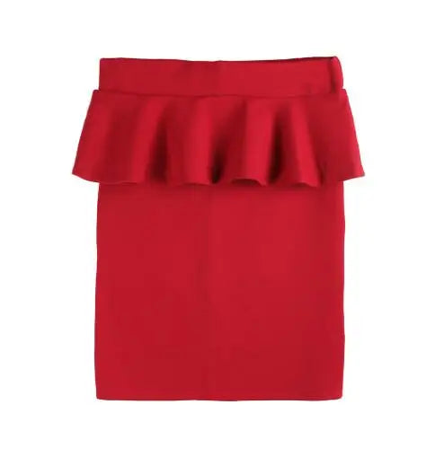 Slim Fit High Waist Ruffle Pencil Skirt - Jeglowstore