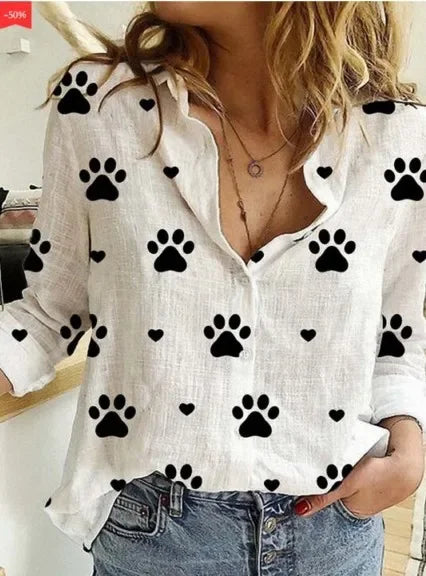 Women’s Spring Autumn Linen Shirt - Jeglowstore
