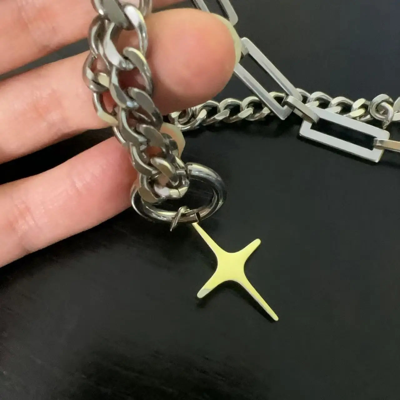 YQ Stainless Steel Star Cross Pendant - Jeglowstore