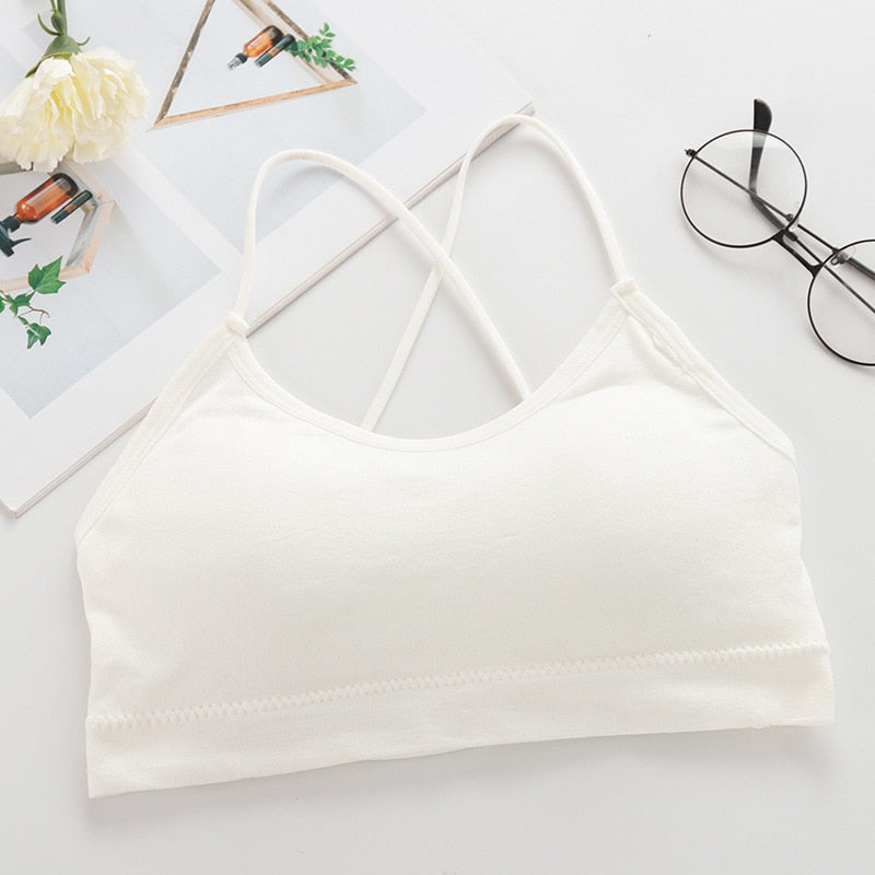 Women Top Cross Strap Sports Bra Thin Push Up Sport Bra Yoga Gym Crop Top Brassiere Fitness Tube Top Breathable Beauty Back Bras