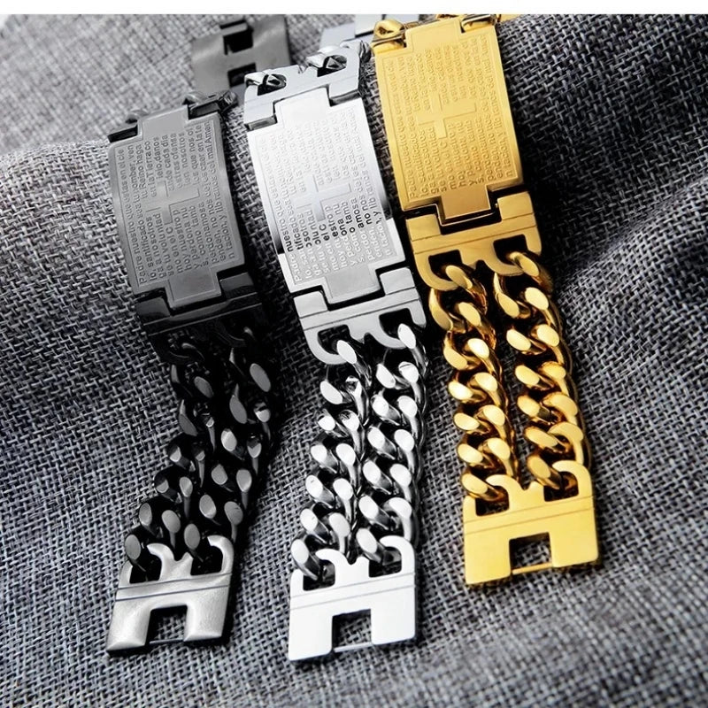 Punk Stainless Steel Cross Bracelet - Jeglowstore