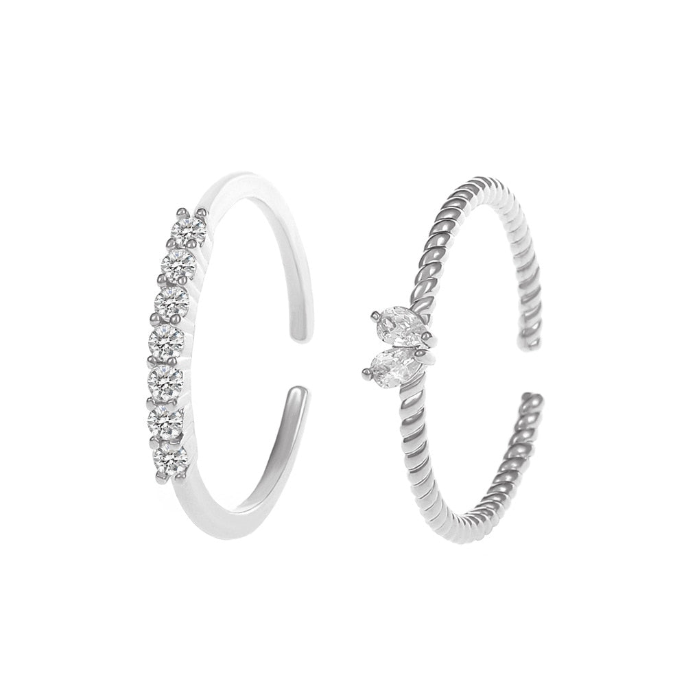 New Fashion Weave Crystal Heart Shaped Cute Wedding band Rings For Women Gold Color Engagement Female Party Ring Gift Jewerly