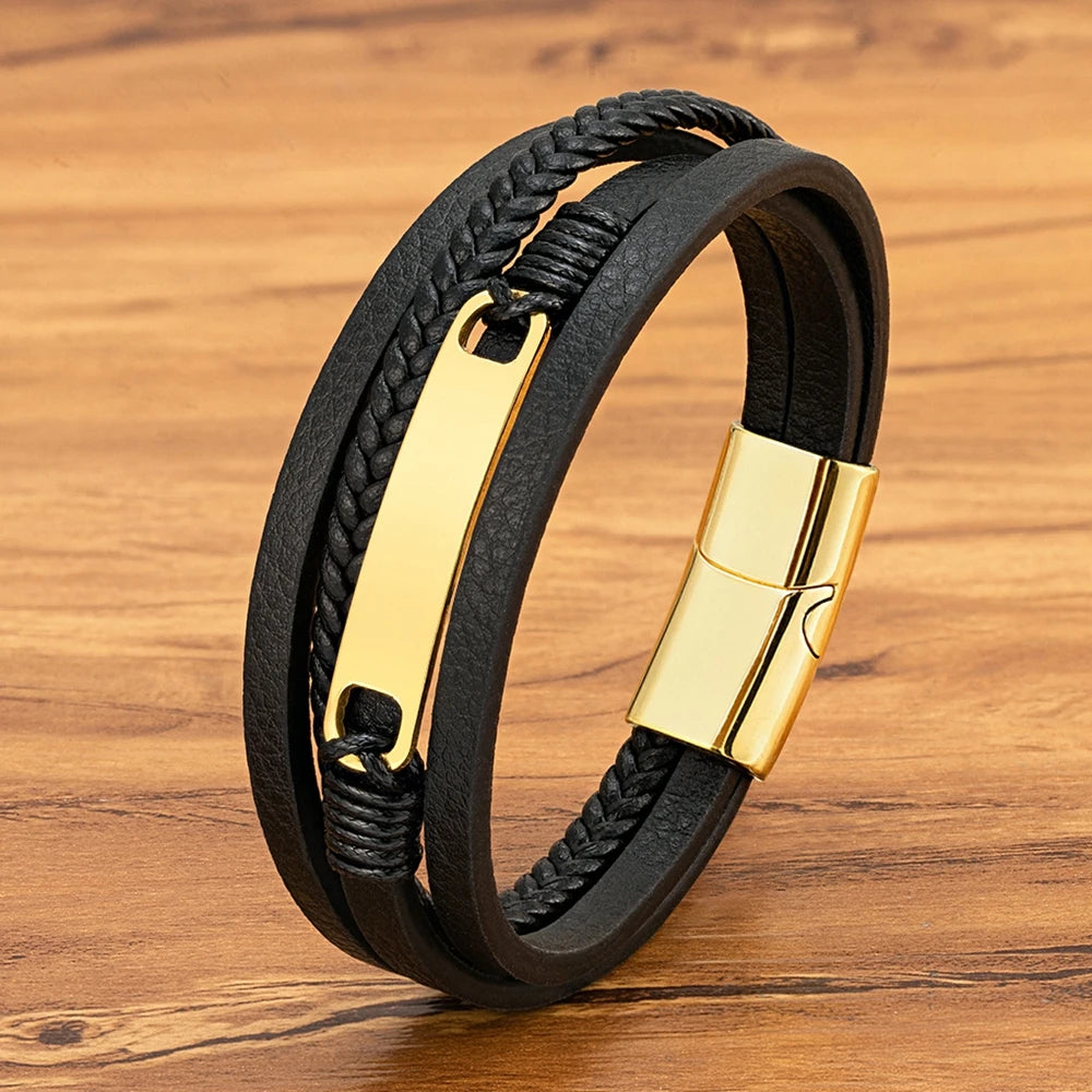 Men’s Multilayer Braided Leather Bracelet - Jeglowstore