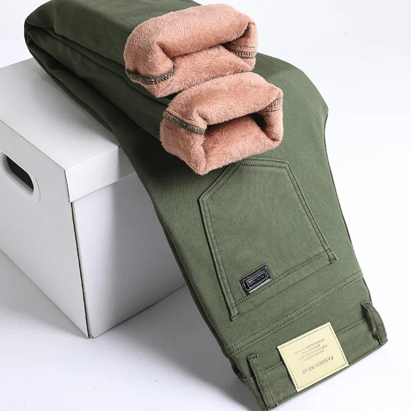 Men’s Winter Fleece Lined Jeans - Jeglowstore