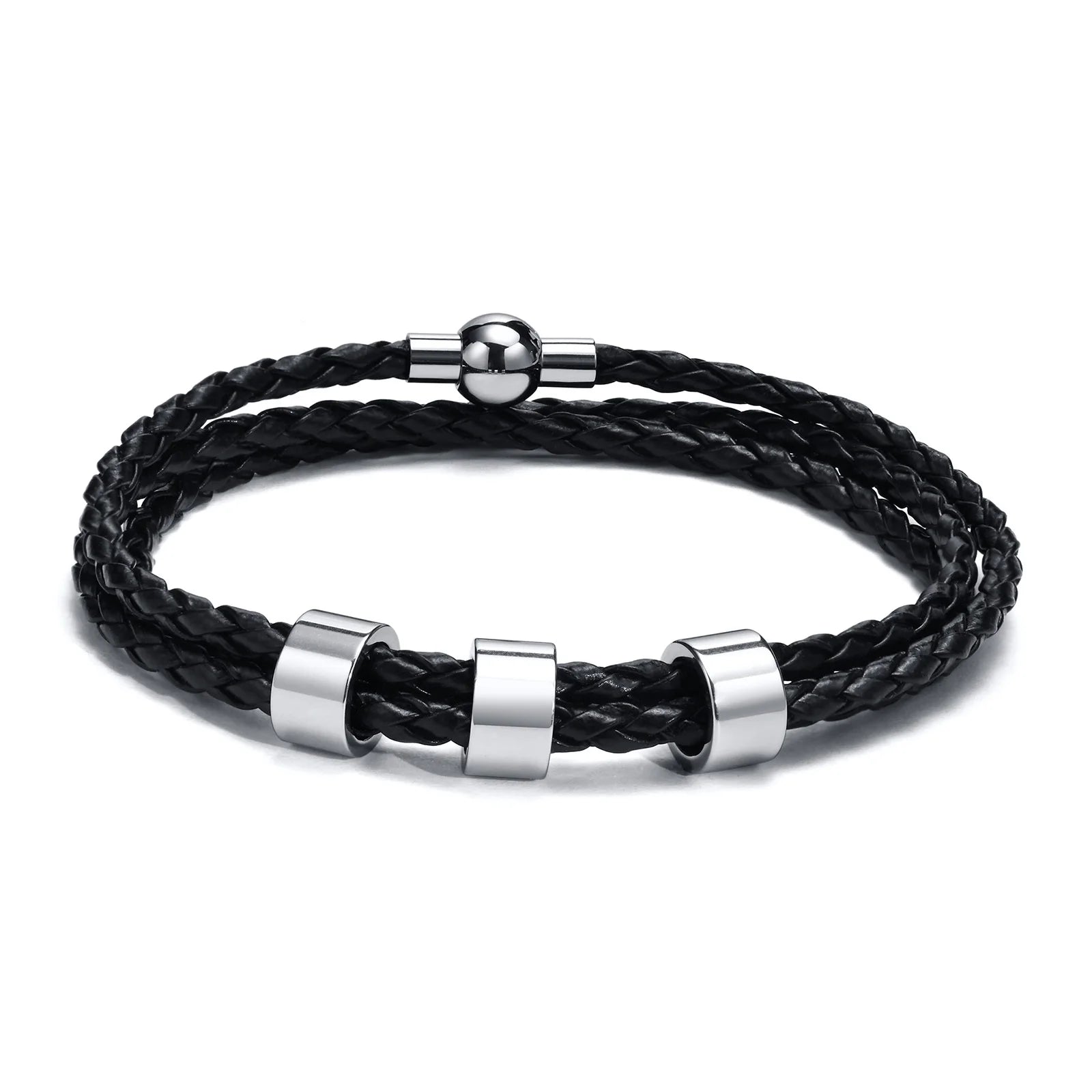 Custom Name Braided Leather Men’s Bracelet - Jeglowstore