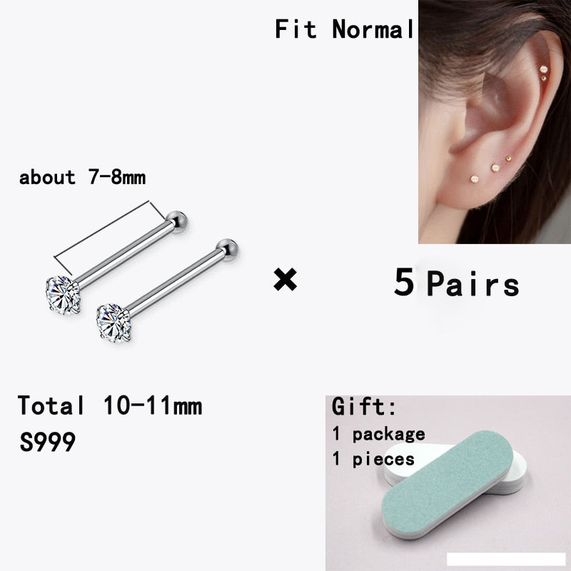 La Monada Fake Diamond Womens Earrings Silver 999 Keep Ear Piercing 999 Silver Earrings For Women Ball Silver Stud Earrings Girl - Jeglowstore