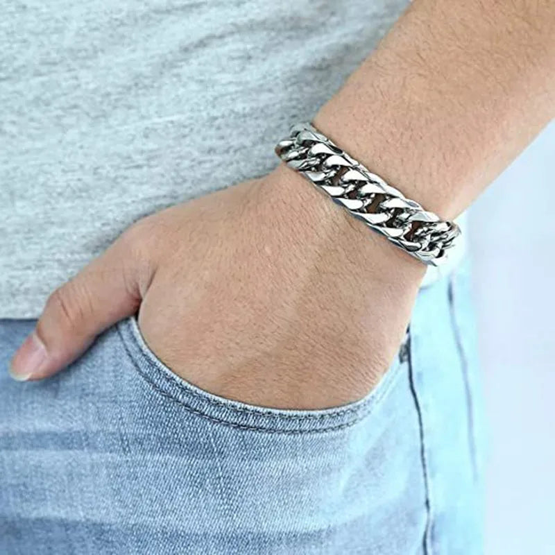 Box Lock Cuban Chain Bracelet - Jeglowstore