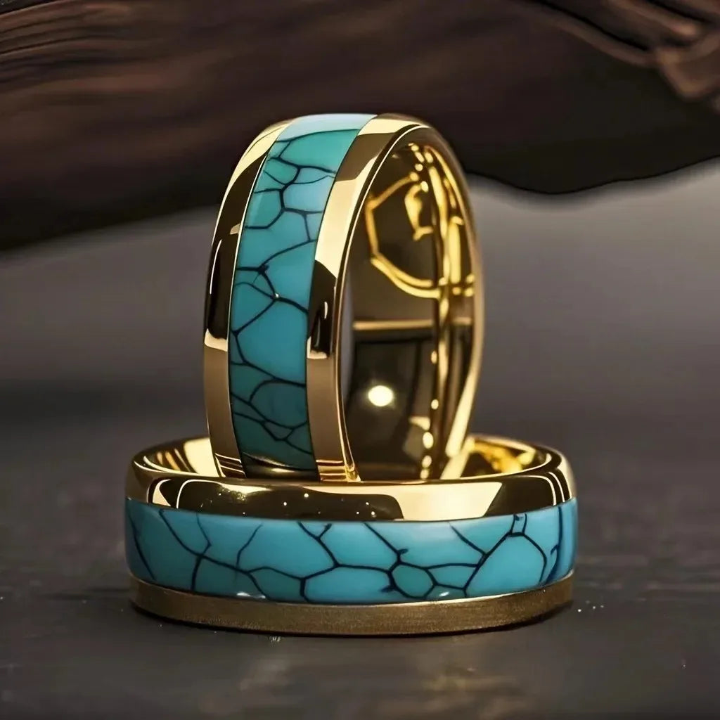 Turquoise Stainless Steel Rings - Jeglowstore