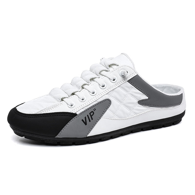 2023 Fashion men New Style lat-soled Wild Flat-bottomed Summer Thin Section Baotou Half Slippers