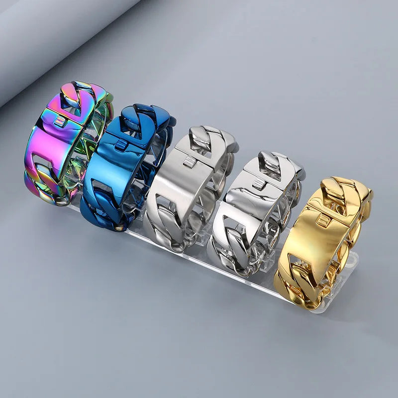 Silver Tone Cuban Curb Bracelet - Jeglowstore