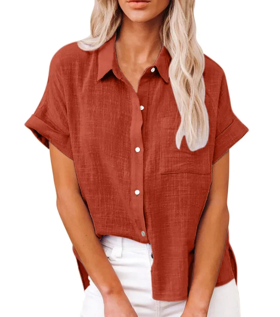 Women’s Short Sleeve Linen Top