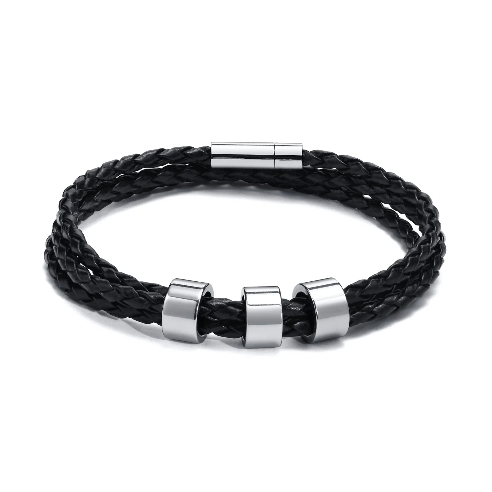 Custom Name Braided Leather Men’s Bracelet - Jeglowstore