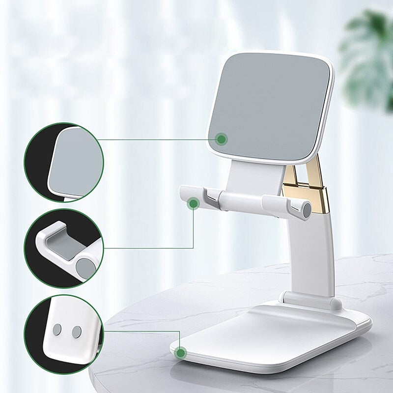 Creative lazy desktop bedside phone holder portable multifunctional folding telescopic live aluminum alloy phone holder