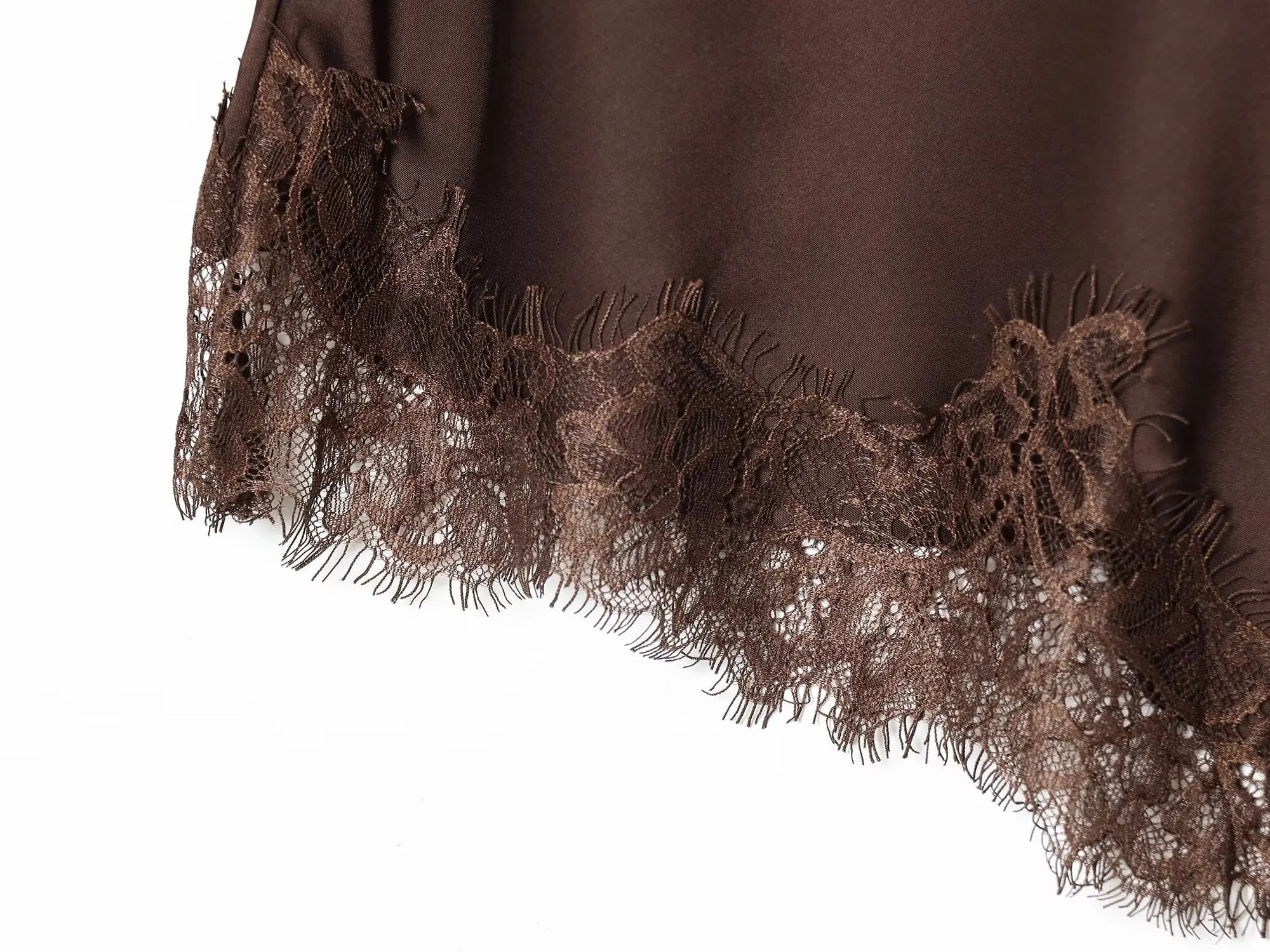 BSAY Asymmetric Lace Satin High Waist Skirt - Jeglowstore