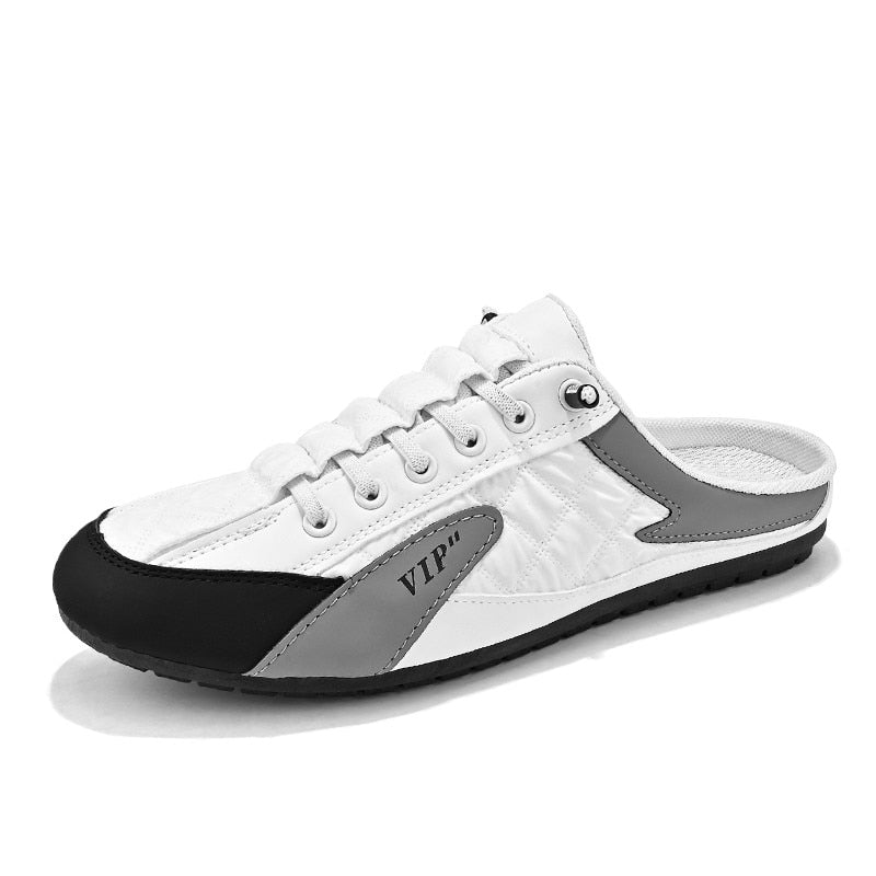 Fashion  men 2022 New Style lat-soled Wild Flat-bottomed Summer Thin Section Baotou Half Slippers