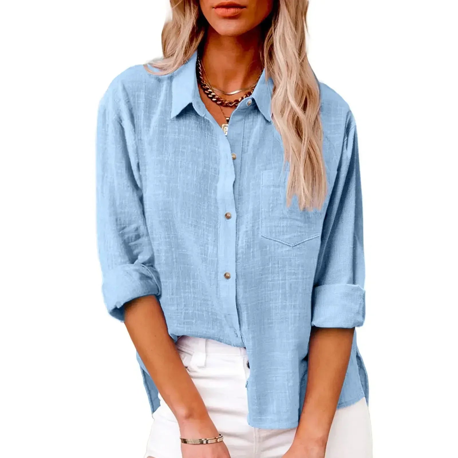 Women’s Solid Casual Long Sleeve - Jeglowstore