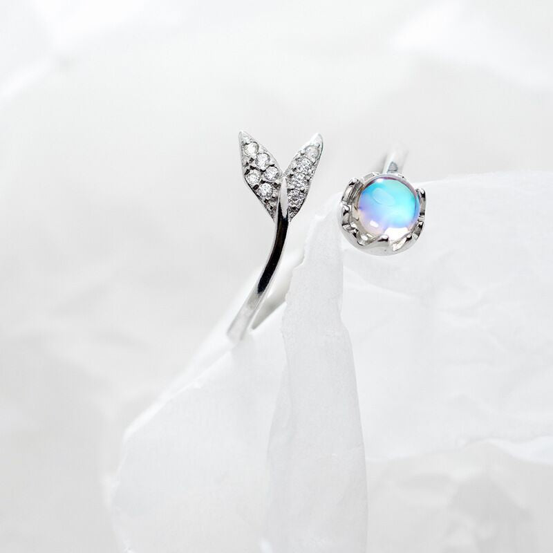 Ekopdee Trendy Silber Farbe Nette Ozean Fisch Meerjungfrau Schwanz Ringe Für Frauen Hochzeit Engagement Kristall Finger Ring Schmuck Party