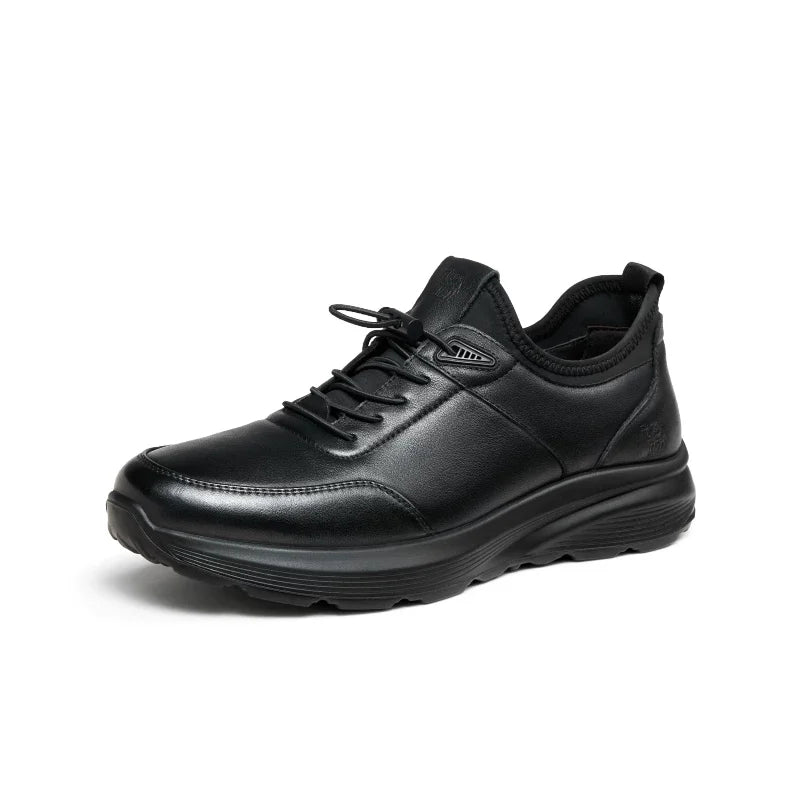 Golden Camel Men's Shoes Winter Velvet Warm Business Casual Sports Leather Shoes Soft Sole Shock Absorption Non-slip Sneakers - Jeglowstore