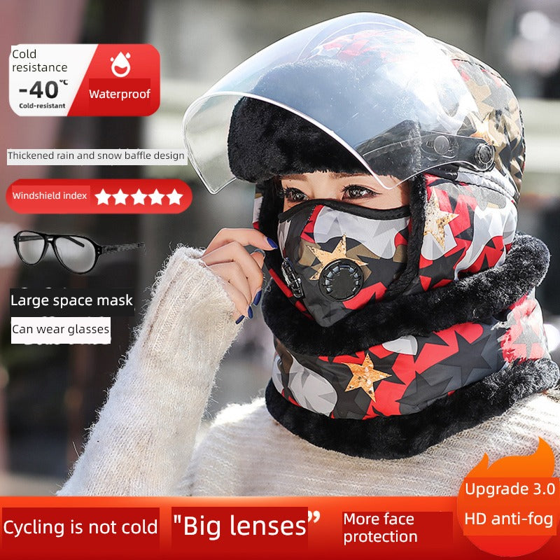 Women's Winter Cold-Proof Cycling Warm Artifact Eye Protection Hat - Jeglowstore
