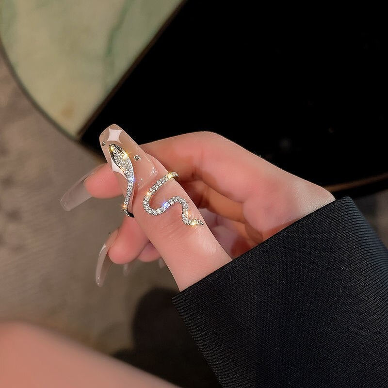 Kpop Crystal Love Heart Open Ring For Women Wedding Luxury Vintage Jewelry Y2K Accessories