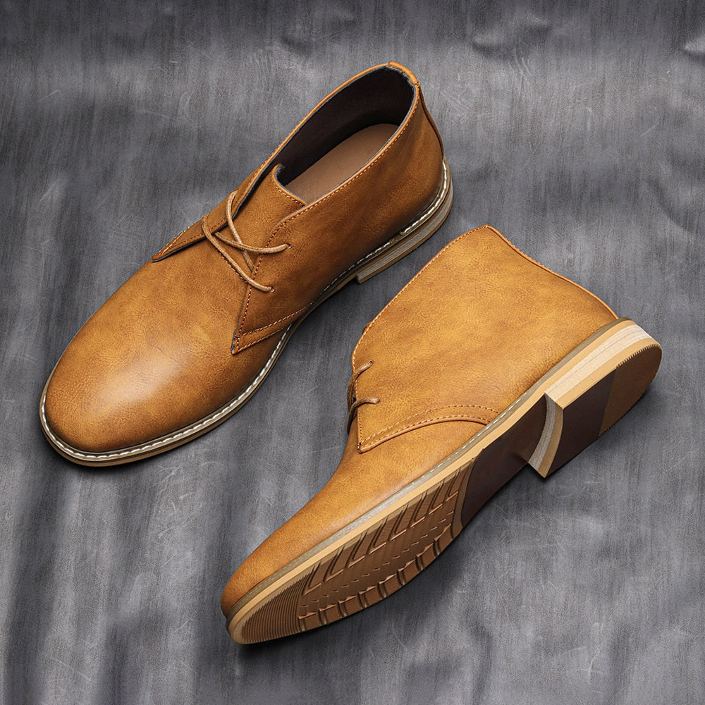 Size 39-46 Retro Desert Boots Brand Men's Leather Boots Comfortable Ankle Boots For Men #KD581