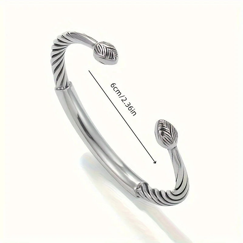 Sterling Silver Woven Leather Bracelet - Jeglowstore