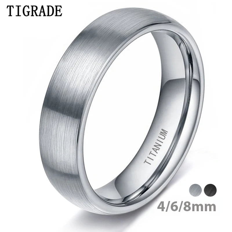 Tigrade Brushed Titanium Wedding Ring - Jeglowstore